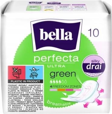 Produktbild Bella Perfecta, Ultragrün, Sanitärpolster mit Flügeln, 10 Teile (getroffen) (10 x)