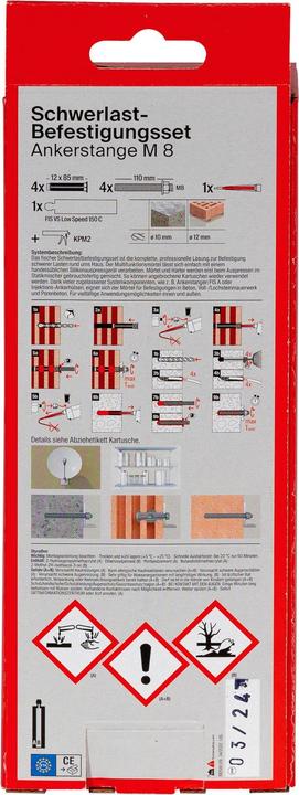 Produktbild Fischer Schwerlastbef.Set 150 C SBS Set M8 (Silver, 150 ml)