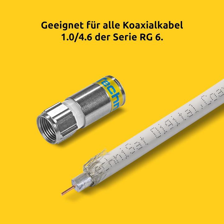 Produktbild TechniSat 0100/3337 Stecker F Technik Kompression 100 Stück (120 dB, Stecker und Verbinder)