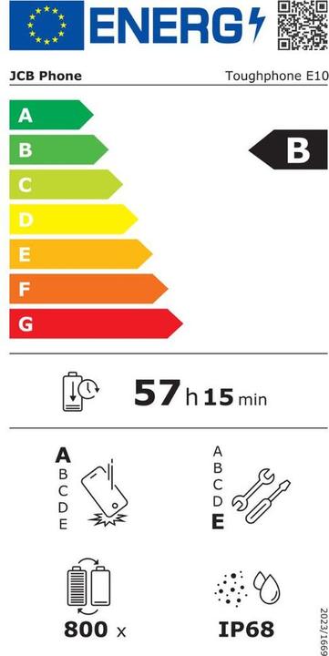 Energy Label JCB Toughphone E10 (64 GB, Black, 6.60", Dual SIM, 4G)