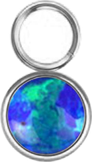 Immagine prodotto Star Piercing Anhänger silber ein Opal blau (senza ottone, Acciaio chirurgico 316L)