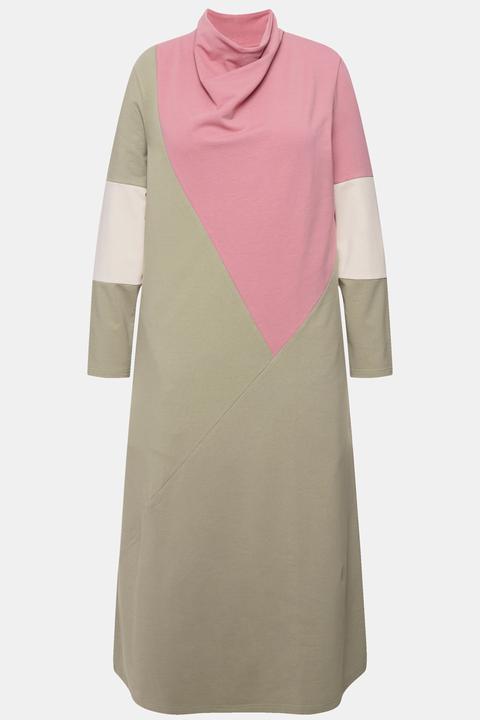 Produktbild Ulla Popken Sweatkleid, Wasserfall-Ausschnitt, Langarm (46, 48)
