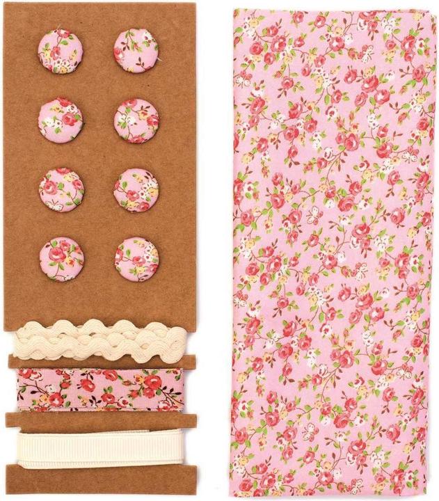 Produktbild Glorex Stoffset rosa Blumen