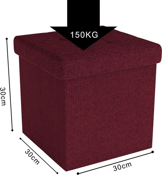 Actual product image Intirilife Stool 30x30x30 cm in CHERRY RED