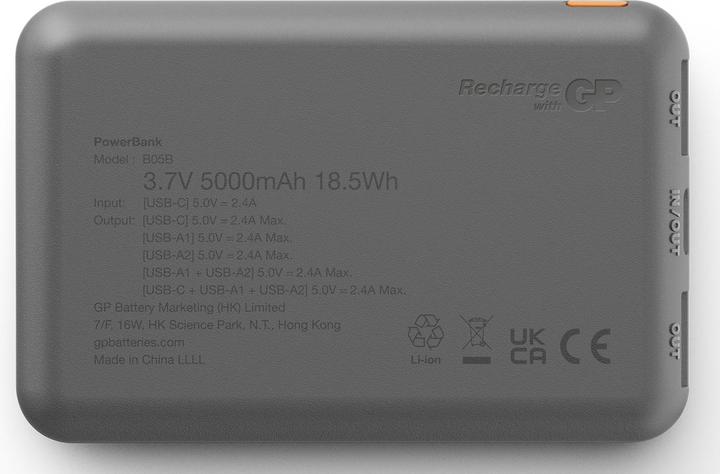 Actual product image GP Batteries GP Powerbank Plus 3-Port 5000 mAh - Black (5000 mAh)