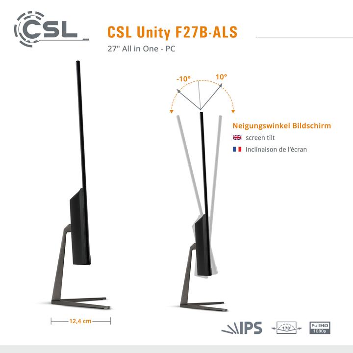 Actual product image CSL All-in-One-PC Unity F27B-ALS 512 GB 16 GB RAM Win 11 Pro (16 GB, 512 GB, Intel UHD Graphics)