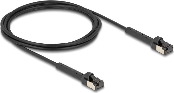 Actual product image Delock RJ45 Slim network cable Cat.6A U/FTP angled black (U/FTP, CAT6a, 2 m)