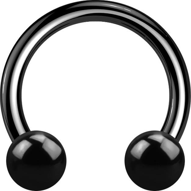 Immagine prodotto Star Piercing Bilanciere circolare nero con due palline (senza ottone, Acciaio chirurgico 316L)