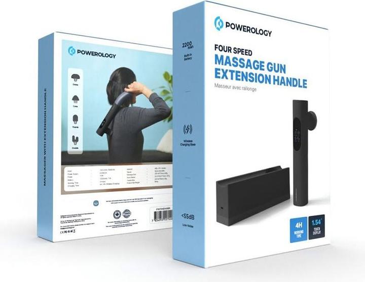 Actual product image Powerology Therapeutic Massager with Extension handle Accessory 10W 2200mAh (4 Steps, 240 min)