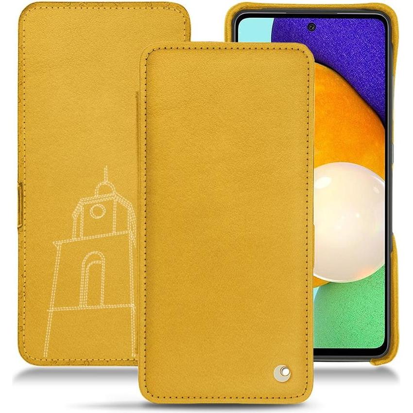 Noreve Lederschutzhülle horizontal (Samsung Galaxy A52), Smartphone Hülle, Orange