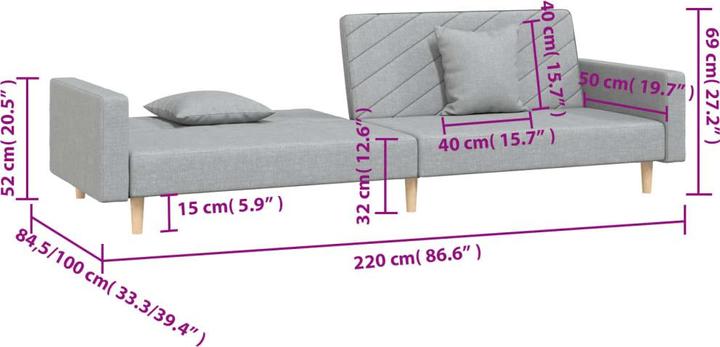 Produktbild vidaXL Schlafsofa (2-Sitzer)