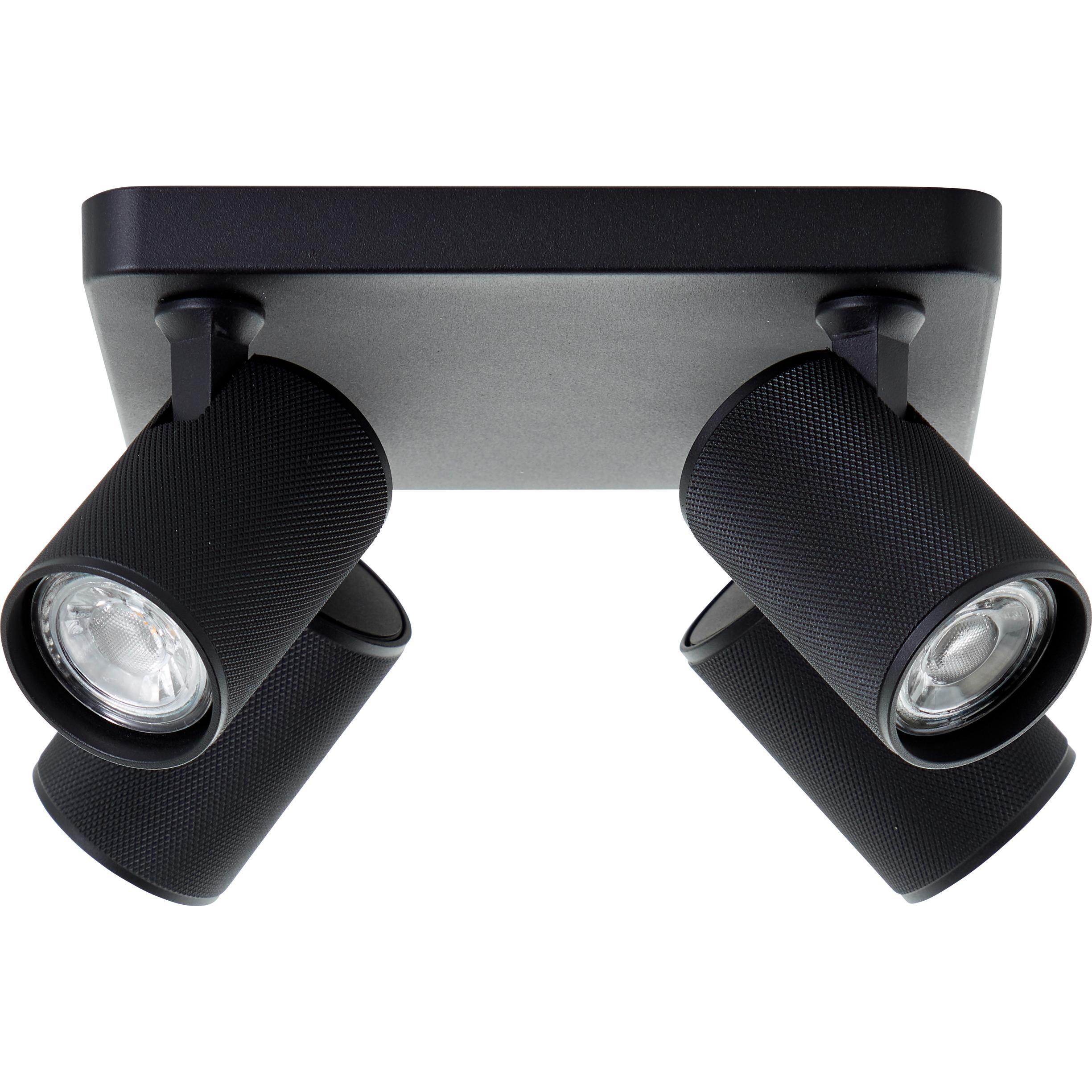 Brilliant, Wandleuchte + Deckenleuchte, Plafondspot Marty GU10 4x5W 3000K - Zwart (345 lm, GU10)