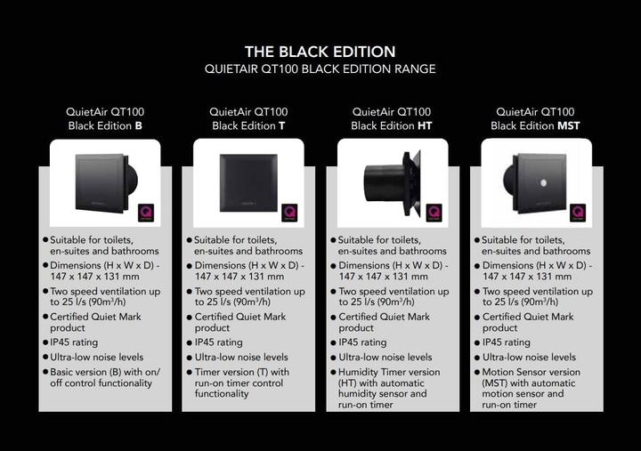 Produktbild Airflow Ultraleiser Badezimmerlüfter mit Feuchtigkeits- und Timersteuerung, 25 dB, 5 W, IP45