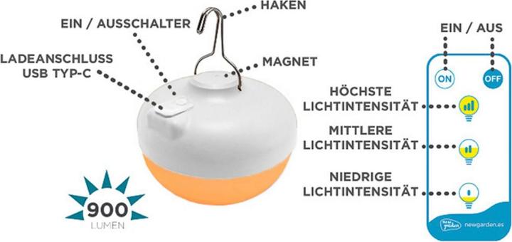 Produktbild Newgarden New Garden TRAGBARE LEUCHTE cherry (900 lm, IP54)