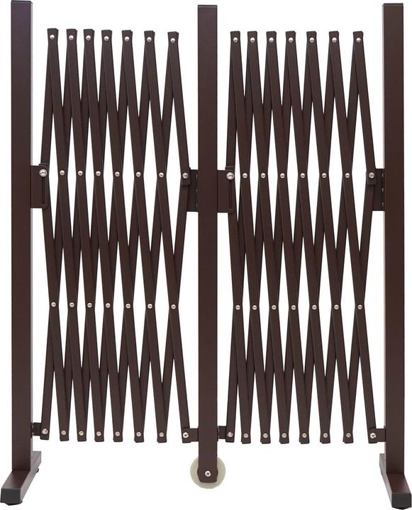Swisshandel24 Barrière, garde-barrière, séparateur de clôture à ciseaux, aluminium extensible, marron - hauteur (31 cm)