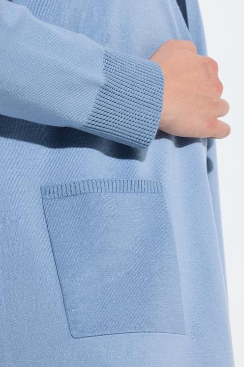 Produktbild Ulla Popken Long-Strickjacke, Pailletten, V-Ausschnitt, Langarm (58)