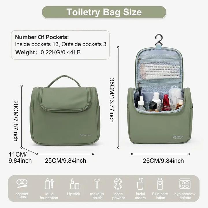 Produktbild Only-Bags.Store Casual Style grosse Kapazität Kosmetikkoffer, Nylon Kulturtasche mit mehreren Taschen, langlebig (9.80 l)