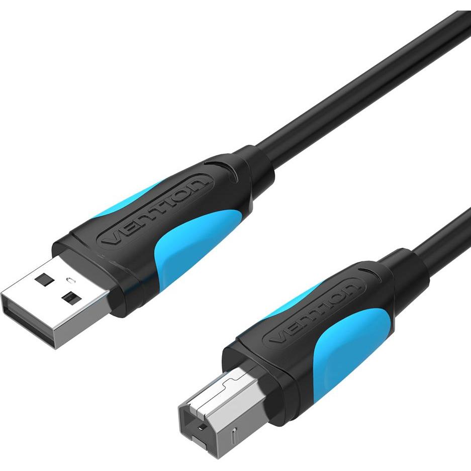 Vention USB 2.0 Kabel Typ A-B, schwarz - 1m (1 m, USB 2.0), USB Kabel