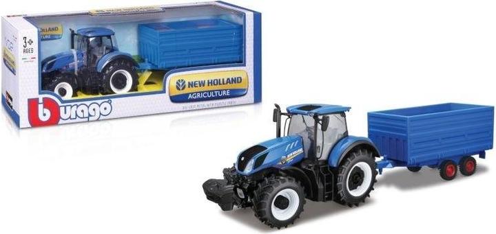 No Name New Holland T7.315 mit Anhängern und Ballen