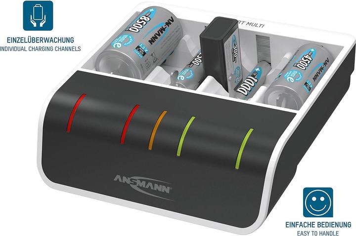 Image du produit Ansmann Multichargeur confort (4 pcs, C, D, AA, AAA, 800 mAh, Chargeurs sans batterie)