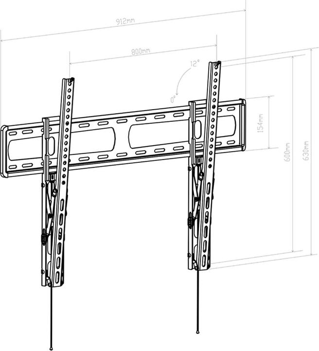 Immagine prodotto Hagor BL Tilt 800 (65 pollici) (Muro, 65", 60 kg)