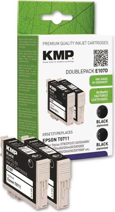 Produktbild KMP E107D Double Pack - 2er-Pack - 7.4 ml - Schwarz (BK)