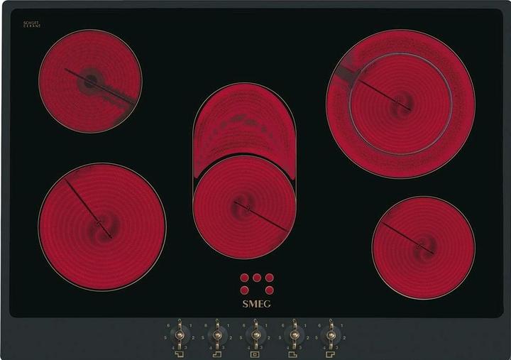 Produktbild Smeg P875AO Glaskeramikkochfeld, 72 cm, Schwarze Glaskeramik, anthrazit (71.80 cm, Glaskeramik Kochfeld)