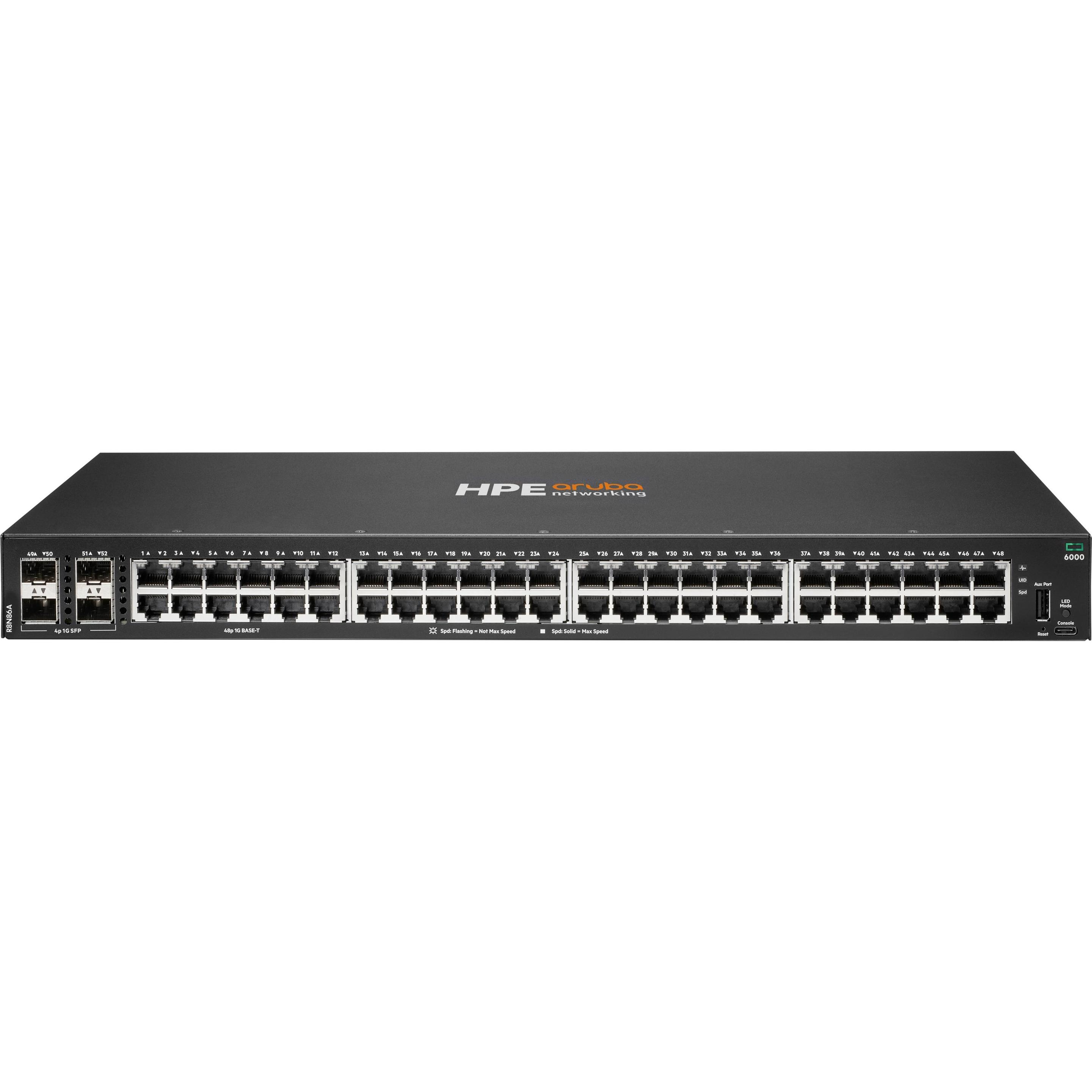 Aruba 6000 4SFP Swch (48 porte), Switch di rete, Nero