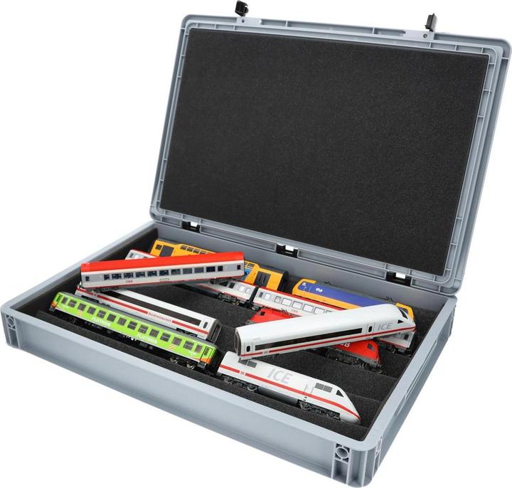 Produktbild Feldherr Eurobox 60x40 Set: Zugliege mit 5 Fächern für Spur H0 Modelle (Kunststoff, Schaumstoff)