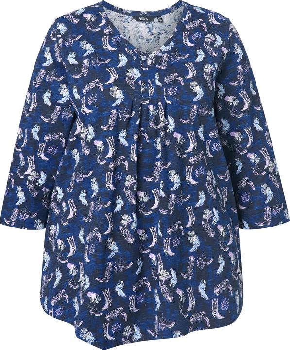 Actual product image Ulla Popken Asymmetric Cowboy Boot Print Tee (68)