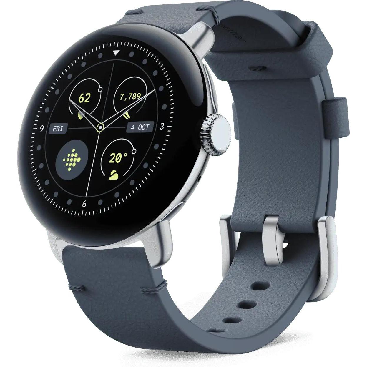 Thumbnail - Google Classic Crafted Leather Band (45 mm, Leder (100%), Google Pixel 3), Uhrenarmband, Grau