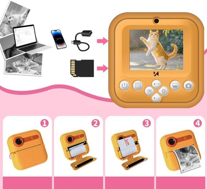 Produktbild Wozinsky WDT-05 Thermodrucker-Kamera für Kinder – Orange