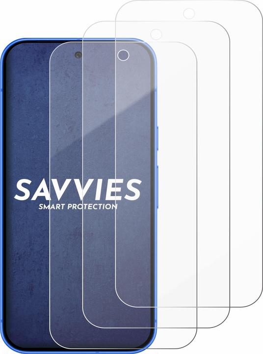Produktbild Savvies Panzer Schutzglas für Google Pixel 10 Schutzfolie Displayschutz Display Schutz Glas Folie klar (3 Stk., Google Pixel 10)