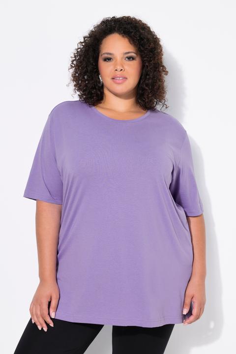 Actual product image Ulla Popken Basic Round Neck Short Sleeve Relaxed Fit Tee (42, 44)