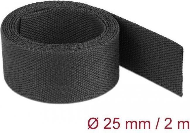 Image du produit Delock Gaine thermorétractable en tissu 2 m x 25 mm Taux de rétrécissement 2:1 noir (1 x)