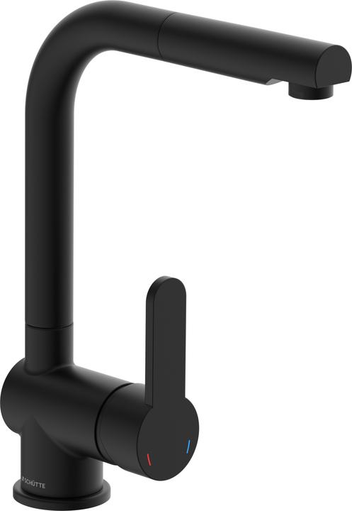 Schütte Kitchen tap LONDON sink mixer Black matt Extendable Swivelling 79760