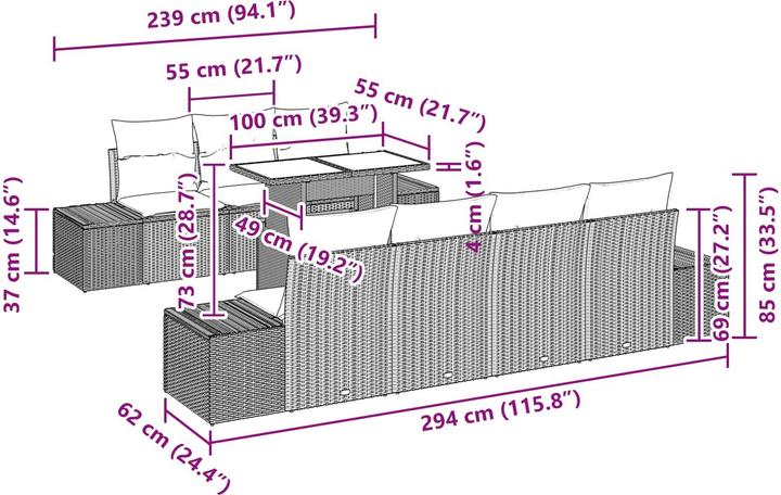 Produktbild vidaXL Gartensofa-set