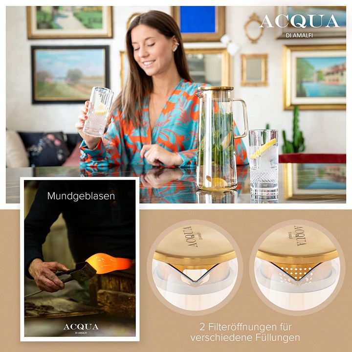 Produktbild ACQUA di Amalfi Wasserkaraffe Gold/Bamboo