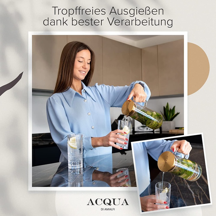 Produktbild ACQUA di Amalfi Wasserkaraffe Gold/Bamboo