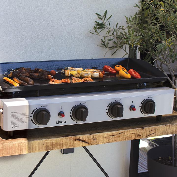 Image du produit Livoo Plancha gaz 4 brûleurs (10 kW)