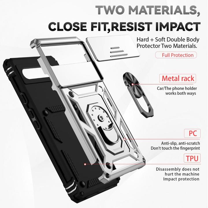 Produktbild König Design Hülle Handy Schutz für Google Pixel 6a Case Cover Halter Ring Etuis Bumper Neu (Google Pixel 6a)