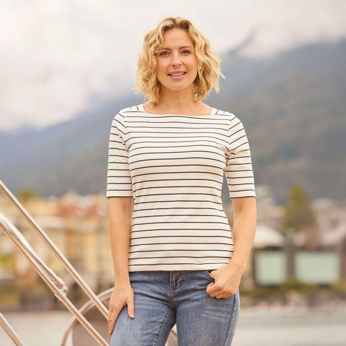 Produktbild Artime Shirt, gestreift mit Karreeausschnitt (L)