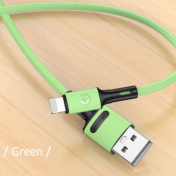 Actual product image Usams Cable U52 lightning 2A Fast Charge 1m zielony/green SJ434USB02 (US-SJ434) (1 m)