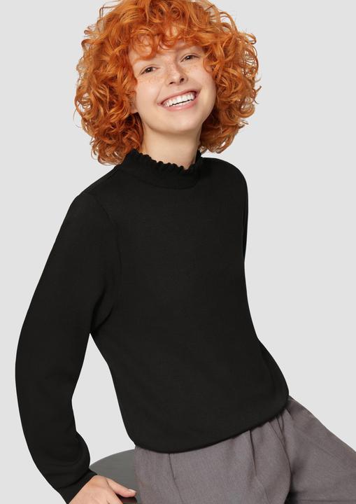 Produktbild s.Oliver Sweatshirt Sweatshirt mit Strickkragen aus Viskosemix (M)