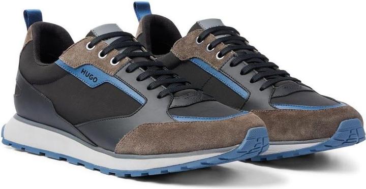 Actual product image HUGO Mens Icelin Suede Panel Running Trainers (38)