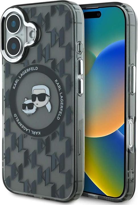Produktbild Karl Lagerfeld KLHMP16SHMCKMHK iPhone 16 6.1" czarny/black IML Monogram Karl&Choupette Head MagSafe (Apple iPhone 16)