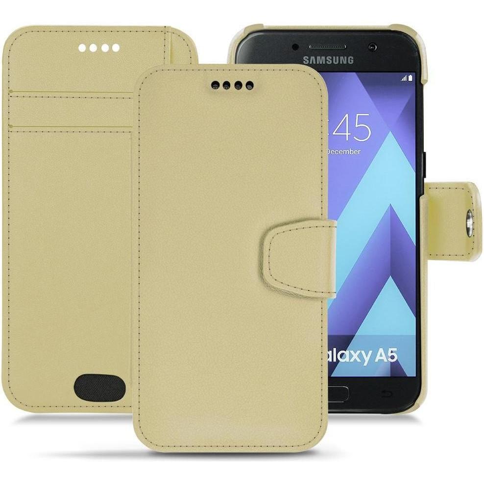 Noreve Lederschutzhülle Wallet (Samsung Galaxy A5 (2017)), Smartphone Hülle, Beige