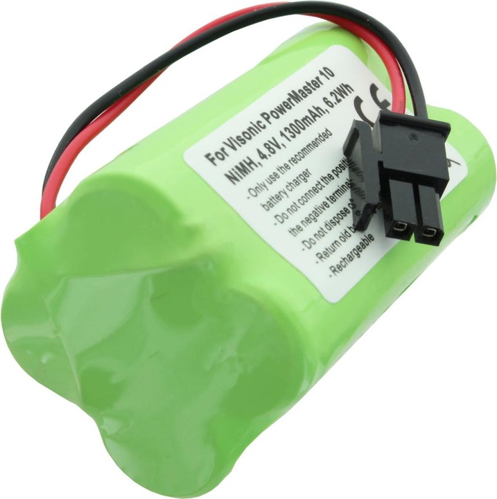 Actual product image AccuCell Battery suitable for Visonic PowerMaster 10 Akku-NiMH GP130AAM4YMX 4.8 Volt 1300mAh, max. 6.2Wh (1 pcs., Device specific, 1300 mAh, Chargers without battery)