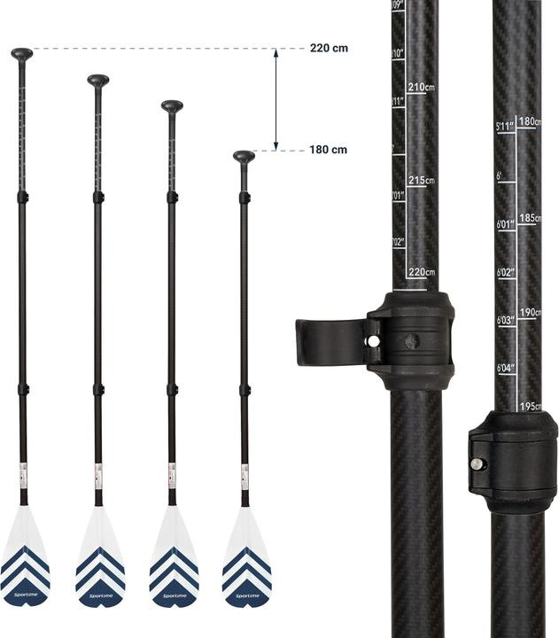 Produktbild Sportime SUP Carbon Fiberglas Paddel (97 cm, 3-piece)