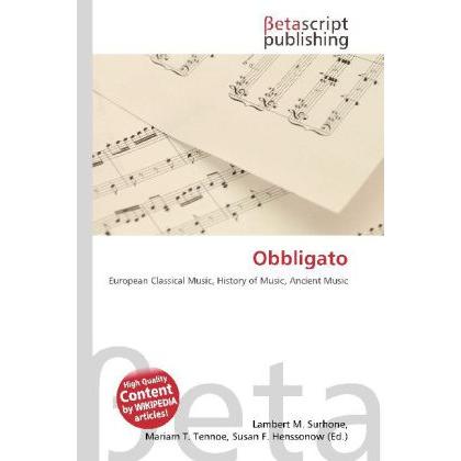 Thumbnail - Obbligato, Fachbücher von Lambert M. Surhone, Miriam T. Timpledon, Susan F. Marseken
